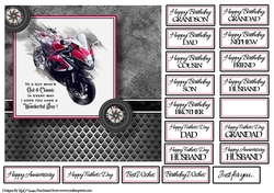 7x7 Red Racing Bike Card Front with sentiments