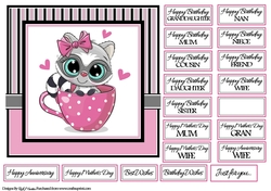 7X7 Cup of Love Card Front with sentiments
