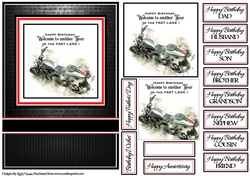 A5 In the fast lane Red Card Front with Toppers and sentiments 