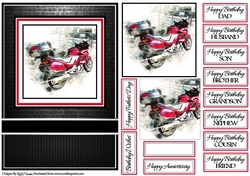 A5 Red Racing Car Card Front with toppers and sentiments 