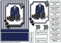 A5 Male Accessories Card Front with toppers and sentiments