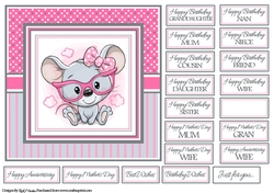 17x17cm Card Front with sentiments 