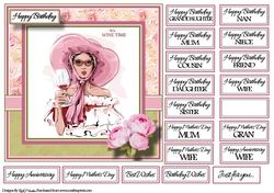 7x7 Wine Time Card Front with sentiments