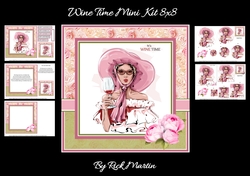 8x8 Wine Time Mini Kit - x5 A4 sheets 