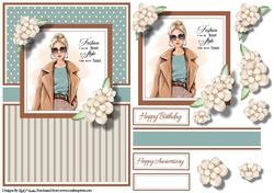 A5 I Possess Style Card Front with Topper Decoupage & Sentiments
