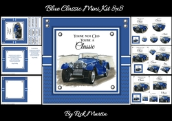 8x8 Classic Blue Mini Kit - x6 A4 sheets  