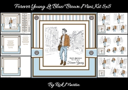 8x8 Forever Young Lt Blue n Brown Mini Kit