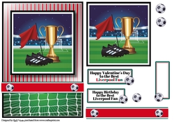 A5 Premier League Football Liverpool - Card Front, Topper and sentiments