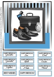8x8 Mens Briefcase Card Front and sentiments 