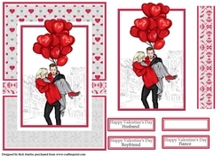 A5 Just you and Me Valentine Card Front with Topper and sentiments
