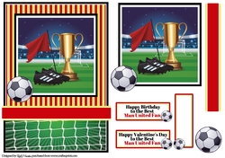A5 Manchester United Premier League Card Front Topper and sentiments 