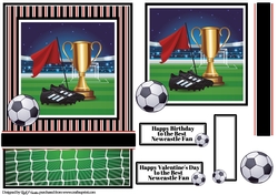 A5 Newcastle United Premier League Card Front Topper and sentiments