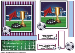 A5 Aston Villa Premier League Card Front Topper and sentiments