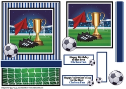 A5 Chelsea Premier League Card Front Topper and sentiments