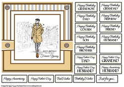 7x7 Forever Young Light Brown Card Front with sentiments