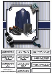 8x8 Mens Accessories Card Front with sentiments 