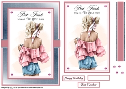 A5 Best Friends Card Front Topper and sentiments
