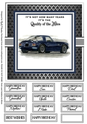 8x8 Quality of Miles 10 Card Front & Sentiments 