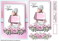 A5 Keep Calm & Buy Shoes Card Front Topper and sentiments