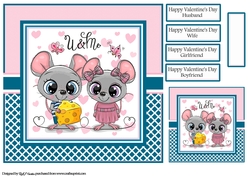 8x8 U & Me Mice Card Front, Tag, & Sentiments 