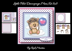 8x8 Little Pilot Decoupage Mini Kit - x4 A4 sheets