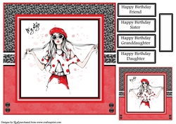 8x8 My Style 2 Card Front, Gift Tag & Sentiments 