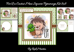 8x8 For U a cactus Mini Kit Square Pyramage - x4 A4 sheets