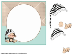 7X7 Little Sleepy Monkey Blank Insert & More decoupage Layers