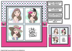 8X8 Best Friends Card Front with Tag & Sentiments