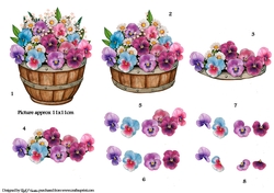 Bucket of Flowers step by step Decoupage 