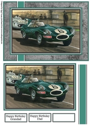 A5 Racing Car No. 6 Green Card Front, Topper & Sentiments