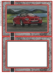 A5 Red Sports Car Blank Insert