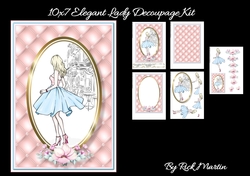 10x7 Elegant Lady Decoupage Kit - x5 A4 sheets