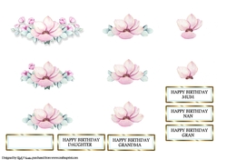 Pink Flowers Decoupage 