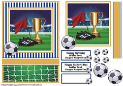 A5 Glasgow Rangers Card Front, Topper & Sentiments