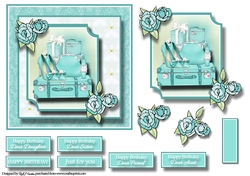 6x6 A Ladies Favourite Passion Card Front, Topper and sentiments
