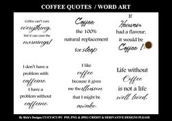 Coffee Quotes / Word Art CU/CU4CU/PU 