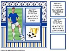 8x8 Glasgow Rangers Card Front & Sentiments