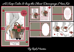 A5 Keep Calm and buy the shoes Mini Decoupage Kit - x4 A4 sheets 