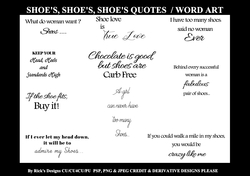 Shoes Shoes Shoes Quotes / Word Art CU/CU4CU/PU