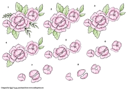 Pink Corner Flowers step by step Decoupage
