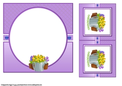 7x7 Gardening Bucket of Flowers Blank Insert 