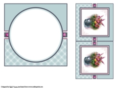 6X6 Bucket of Flowers Blank Insert & Gift Card 