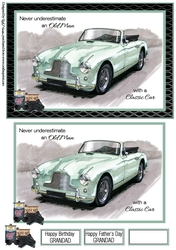 A5 Old Mans Classic Car Card Front, Topper and sentiments 
