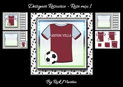 8x8 NEW HOME KIT Aston Villa Football Mini Pyramage Kit - x4 A4 sheets