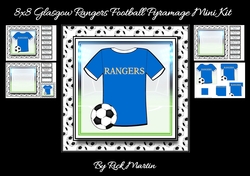 8x8 NEW HOME KIT Glasgow Rangers Football Mini Pyramage Kit - x4 A4 sheets