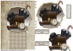 A5 Mens Business Accessories Card Front, Topper and decoupage with sentiments 