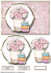 A5 Floral Beauty Card Front, Topper, Decoupage & Sentiments