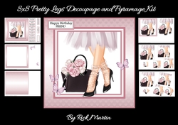 8x8 Pretty Legs Decoupage & Pyramage Kit - x6 A4 sheets