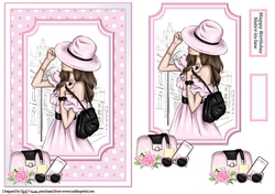 A5 Teenage Beauty 2 Card Front, Topper and Sentiment